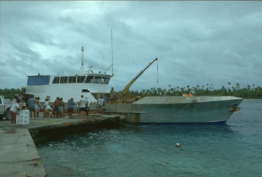 Ankunft eines Schiffes von Papeete